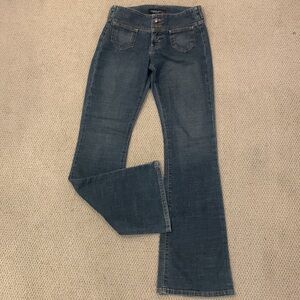 🌹 y2k Vintage American Eagle Outfitter’s • Flare Mid Rise Denim Blue Jeans
